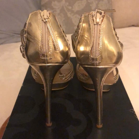 Gold Strap Heels - Picture 4 of 8